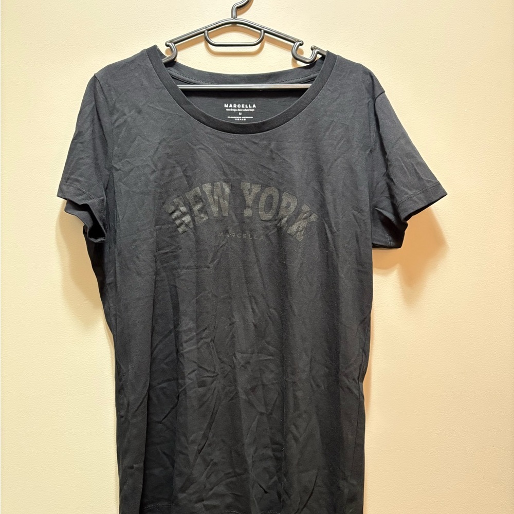 MARCELLA Organic Cotton Black Short Sleeve Tee Size M Women’s